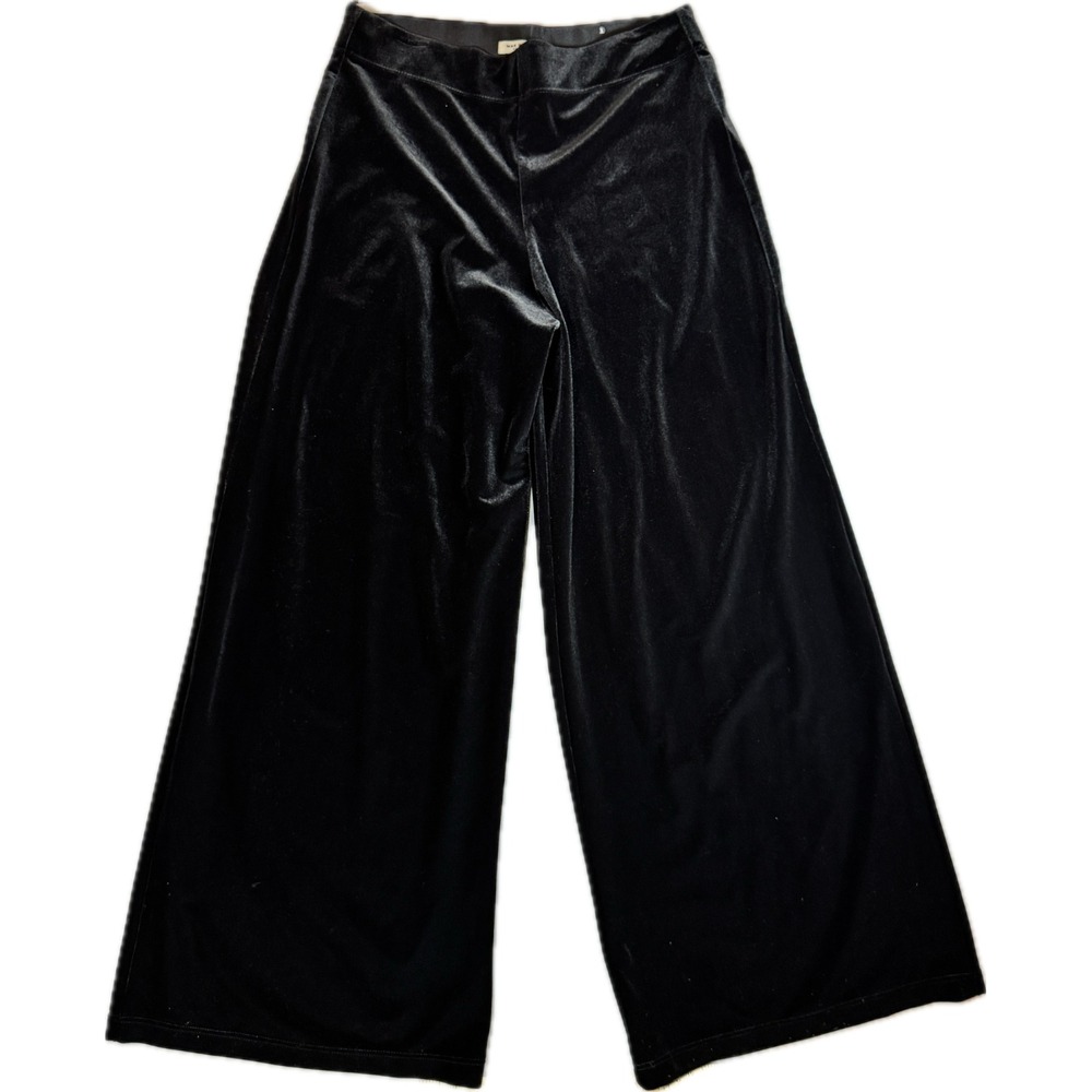Max Studio London Wide Leg Pants Women XL Black Velour